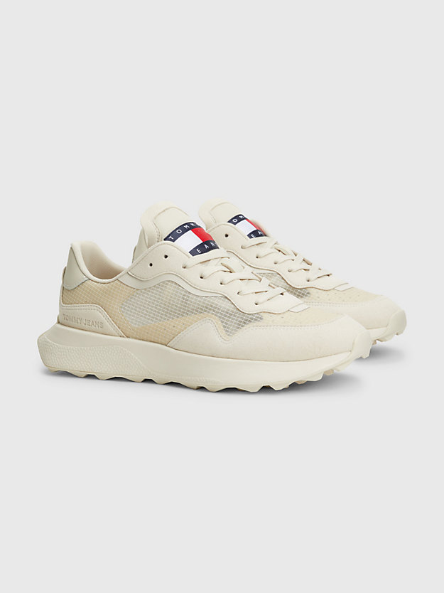 Mixed Texture Translucent Cleat Runner Trainers | BEIGE | Tommy Hilfiger