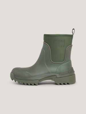 Rubberised Cleat Mid Boots | Green | Tommy Hilfiger