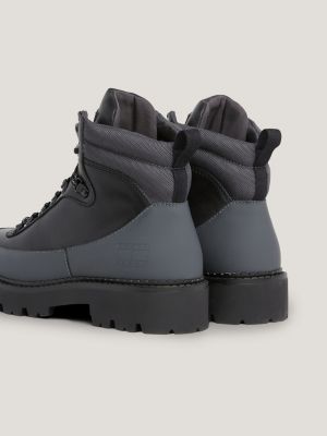 Leather Cleat Hiking Boots Black Tommy Hilfiger