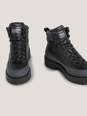 Black lace up store hiking boots