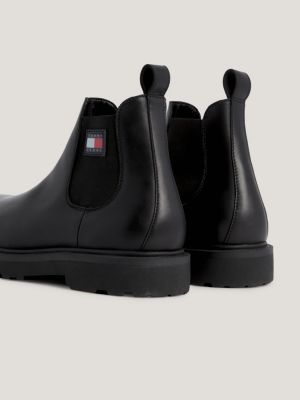Leather Pull-On Ankle Boots | Black | Tommy Hilfiger