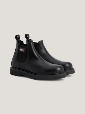 Leather Pull-On Ankle Boots | Black | Tommy Hilfiger