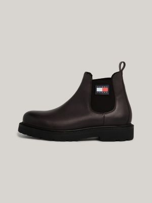 Mens leather pull outlet on boots