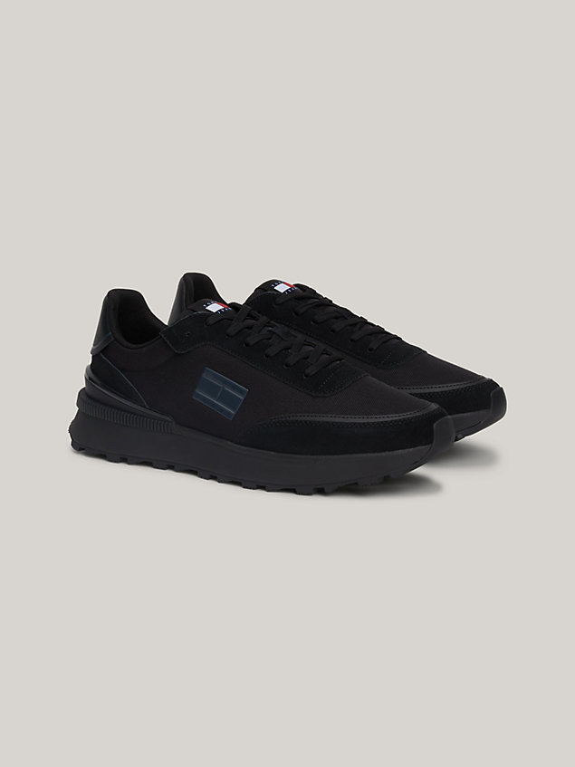 black essential technical runner cleat trainers for men tommy jeans