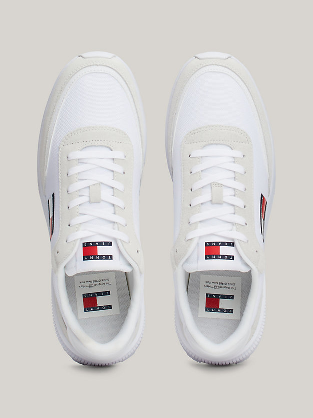 white essential technical runner cleat trainers for men tommy jeans
