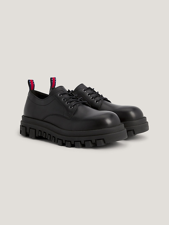 Leather Chunky Cleat Shoes | Black | Tommy Hilfiger