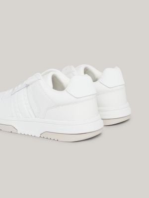 white mixed panel badge trainers for men tommy jeans