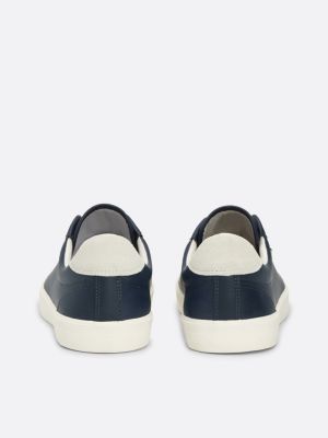 sneakers in pelle con punta rinforzata e logo blu da uomini tommy jeans