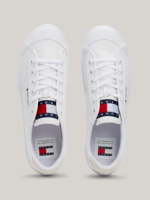 Tenis Tommy Hilfiger Mujer Blancos Piel 100% Original Nuevo