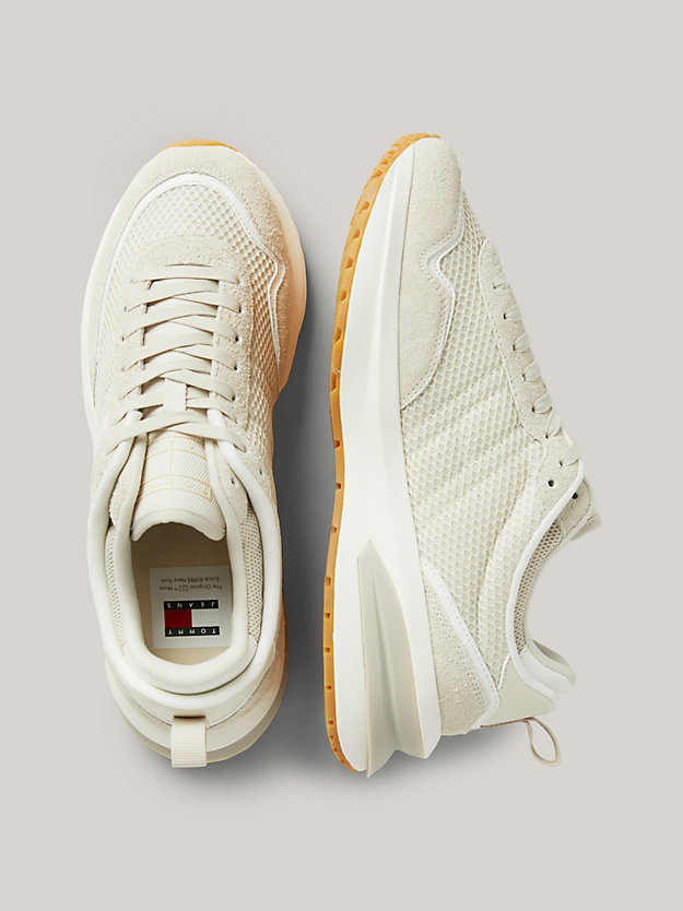 Leather Chunky Sole Runner Trainers | Beige | Tommy Hilfiger