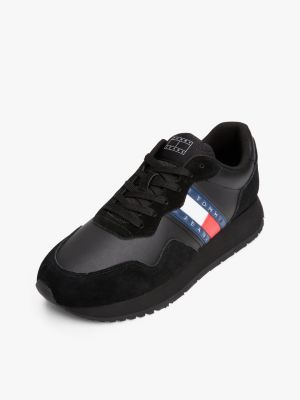 meerdere kleuren sneaker met gemengde texturen en profiel voor heren - tommy jeans