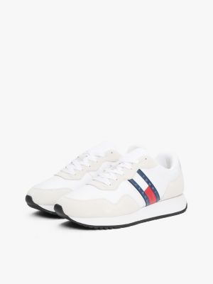 weiß rutschhemmender sneaker mit strukturmix für herren - tommy jeans