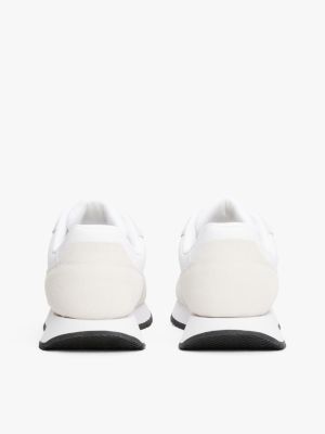 white mixed texture cleat trainers for men tommy jeans