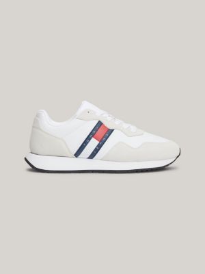 TH Modern Essential Suede Runner Trainers | White | Tommy Hilfiger