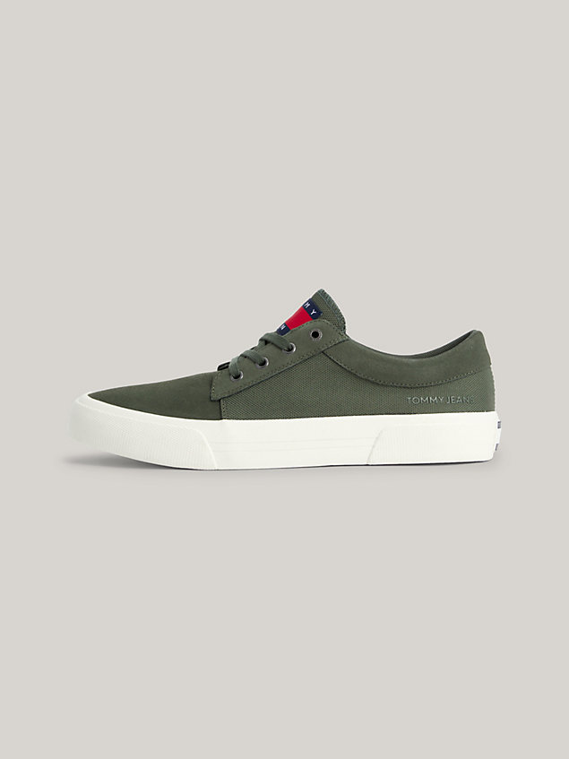 green suede skate derby trainers for men tommy jeans