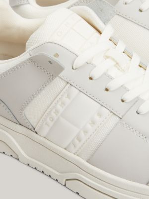The Brooklyn Leather Contrast Panel Trainers | Grey | Tommy Hilfiger