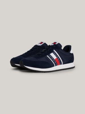 Essential Mixed Texture Fine Cleat Trainers | Blue | Tommy Hilfiger
