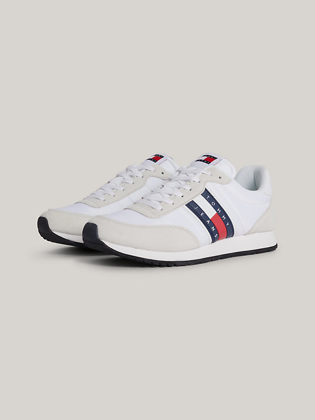 white essential runner-sneaker für herren - tommy jeans