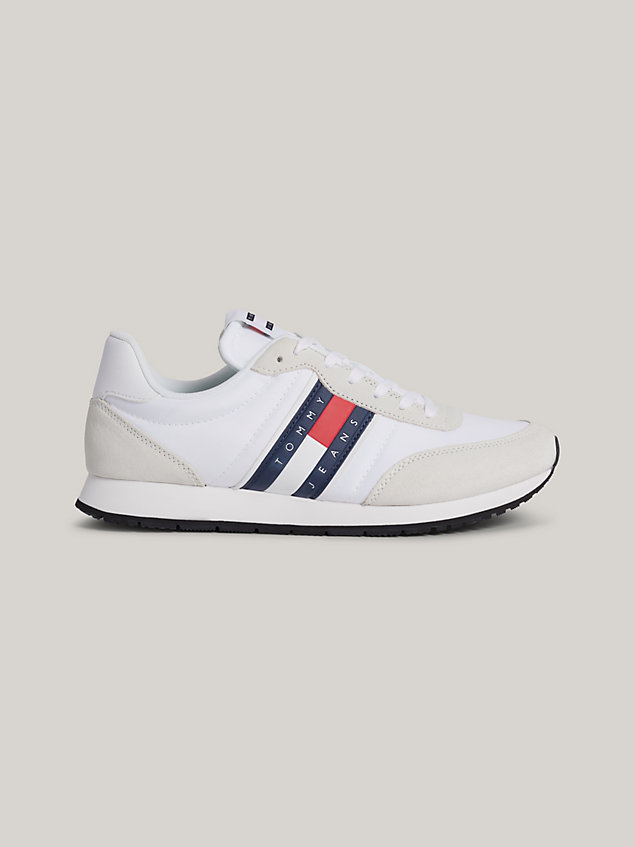 white essential tonal runner trainers for men tommy jeans