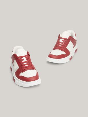 The Brooklyn Leather Colour-Blocked Trainers | Red | Tommy Hilfiger