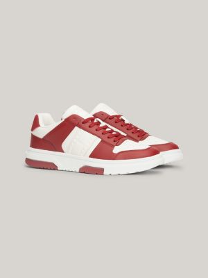 The Brooklyn Leather Colour-Blocked Trainers | Red | Tommy Hilfiger