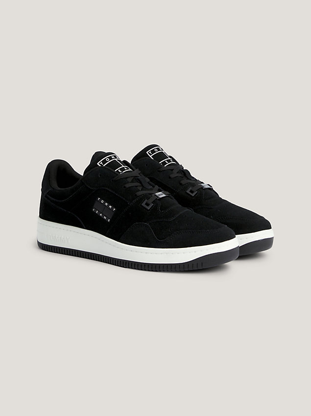 black suede cleat basketball trainers for men tommy jeans