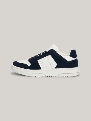 The Brooklyn Suede Mixed Texture Trainers | Blue | Tommy Hilfiger