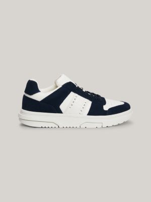The Brooklyn Suede Mixed Texture Trainers | Blue | Tommy Hilfiger