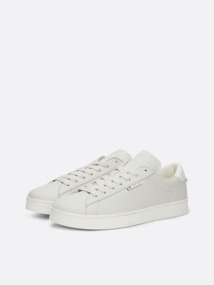 sneakers in pelle con suola preformata grigio da uomini tommy jeans