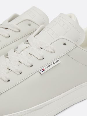 sneakers in pelle con suola preformata grigio da uomini tommy jeans