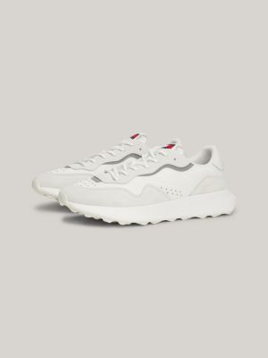 white rutschhemmender runner-sneaker mit strukturen für herren - tommy jeans