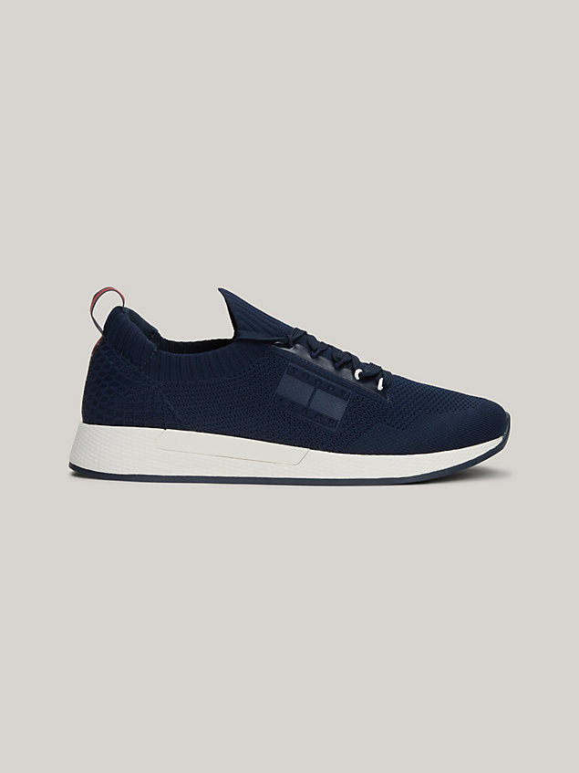 blue elevated knit runner trainers for men tommy jeans