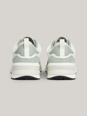 Runner-Ledersneaker mit Mesh-Einsätzen | Grau | Tommy Hilfiger 