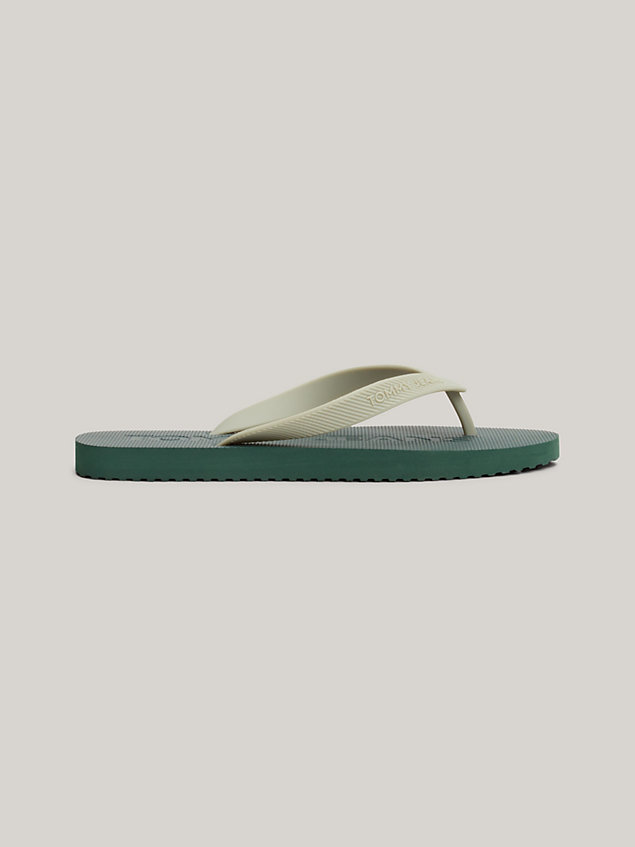 green logo beach flip-flops for men tommy jeans