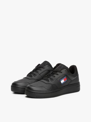 black retro fine cleat basketball trainers for men tommy jeans