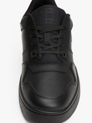 black retro fine cleat basketball trainers for men tommy jeans