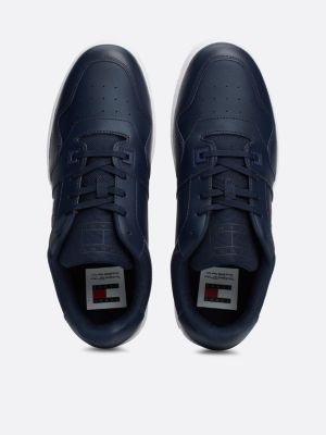 baskets crantées rétro bleu pour hommes tommy jeans