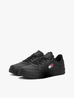 black retro half cleat trainers for men tommy jeans