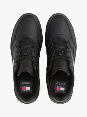 black retro half cleat trainers for men tommy jeans