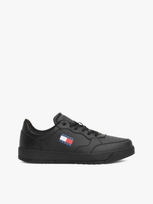 black retro sneaker met half profiel voor heren - tommy jeans