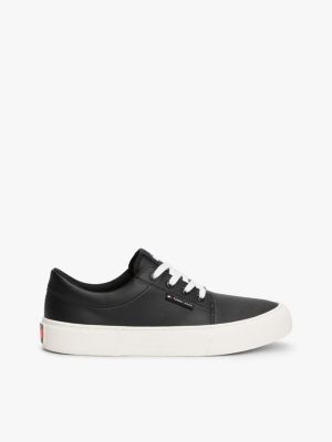 schwarz derby-sneaker mit logo-tag für herren - tommy jeans