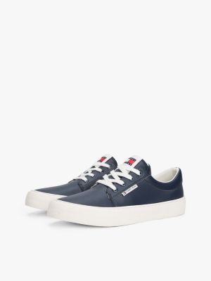 blau derby-sneaker mit logo-tag für herren - tommy jeans