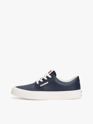 blue essential leather skater flatform trainers for men tommy jeans