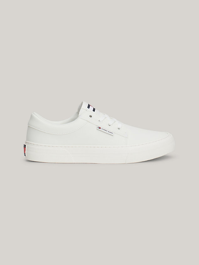 white essential derby skater trainers for men tommy jeans