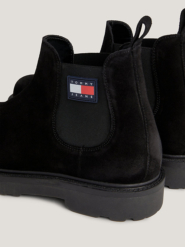 black suede chelsea boots for men tommy jeans