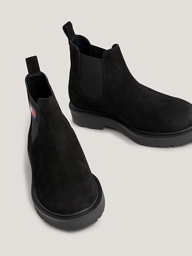 black suede chelsea boots for men tommy jeans