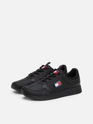 black logo runner trainers for men tommy jeans