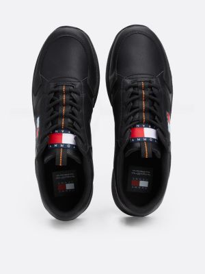 black logo runner trainers for men tommy jeans