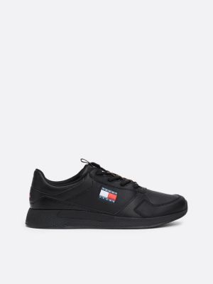 black logo runner trainers for men tommy jeans