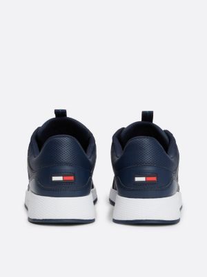 blauw sneaker met logo voor heren - tommy jeans